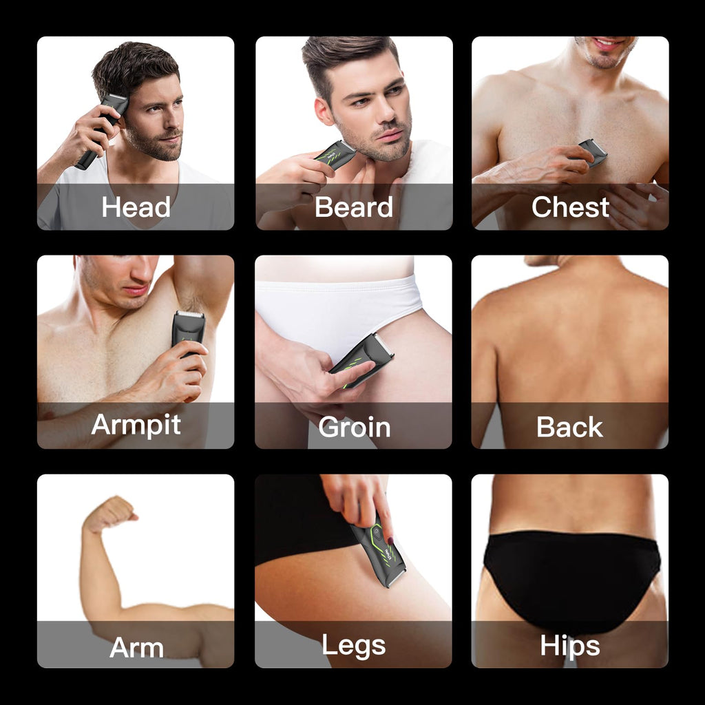 Manscape Body Hair Trimmer for Men w/Light Pubic Hair Trimmer Safe Blade