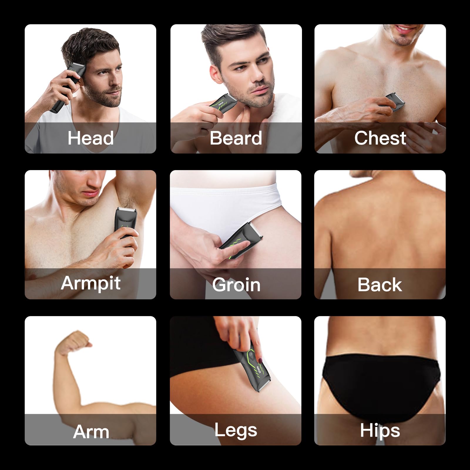 Manscape Body Hair Trimmer for Men w/Light Pubic Hair Trimmer Safe Blade
