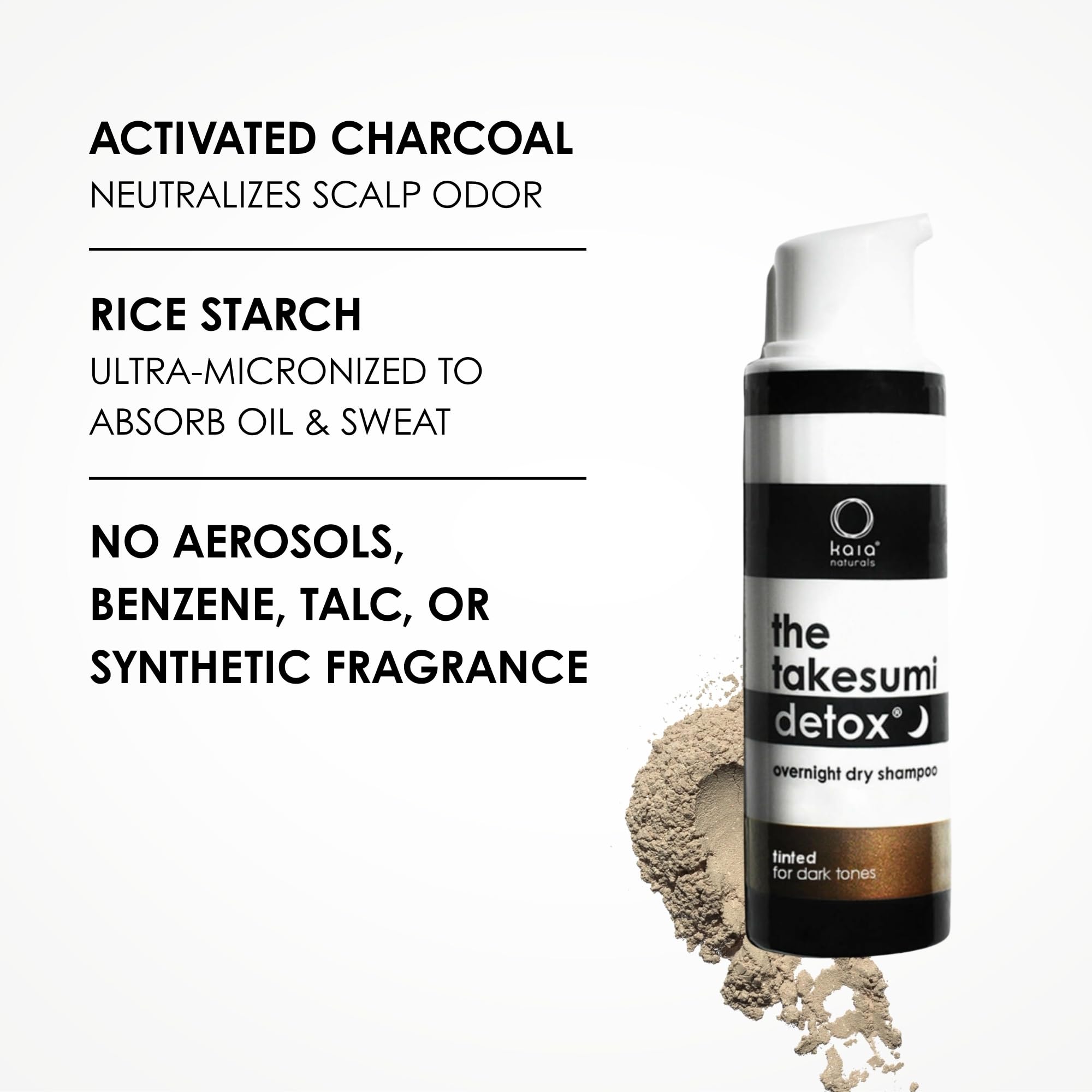 Kaia Naturals the takesumi detox® the dry shampoo – Tinted, Charcoal-Powered, Non-Aerosol, Talc-Free, Natural Scalp Refresh Powder 25g/0.8oz