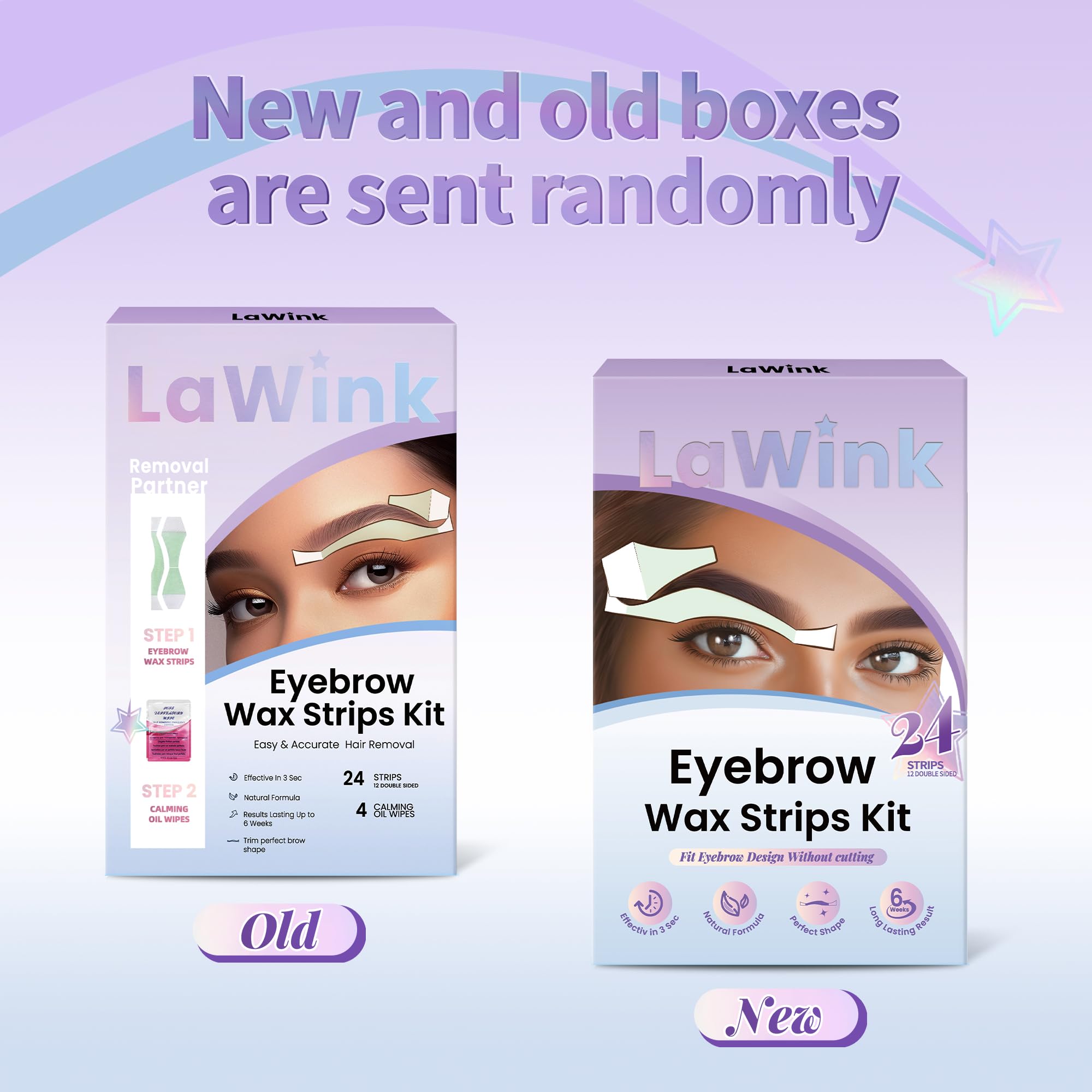 Eyebrow Wax Strips Facial Wax Strips for Hair Removal 24 Strips Eyebrow & Upper Lip Hair Remover with 4 Soothing Wipes Mouth waxing wax Eyebrow Hair Removal for Women LAWINK (Eyebrow)