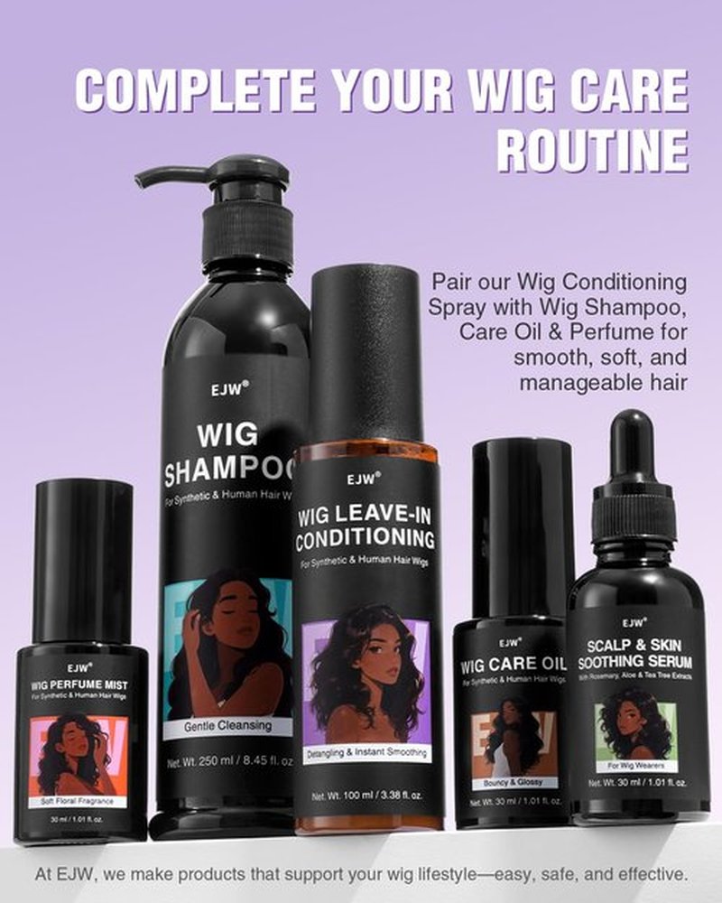 EJW Wig Leave-In Conditioner Spray – Detangles, Smooths & Refreshes – Lightweight, Non-Greasy Formula for Daily Use – For Synthetic & Human Hair – 3.38 fl. oz