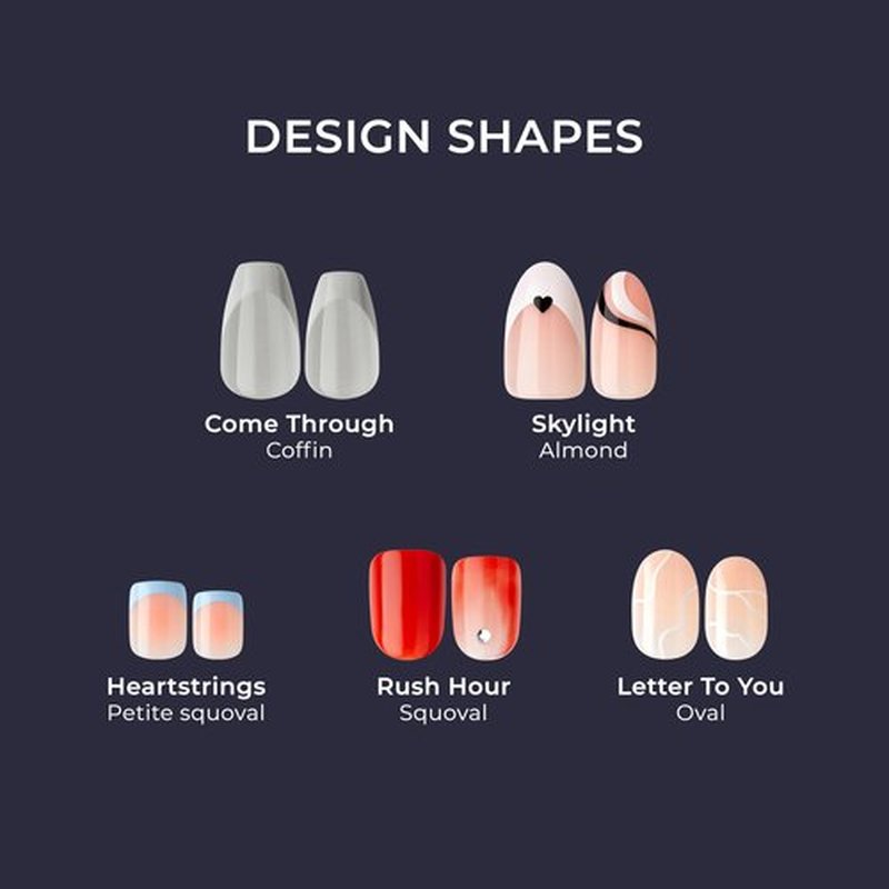 KISS imPRESS No Glue Mani Press On Nails, Design, 'My Worth', White, Short Size, Squoval Shape, Includes 30 Nails, Prep Pad, Instructions Sheet, 1 Manicure Stick, 1 Mini File