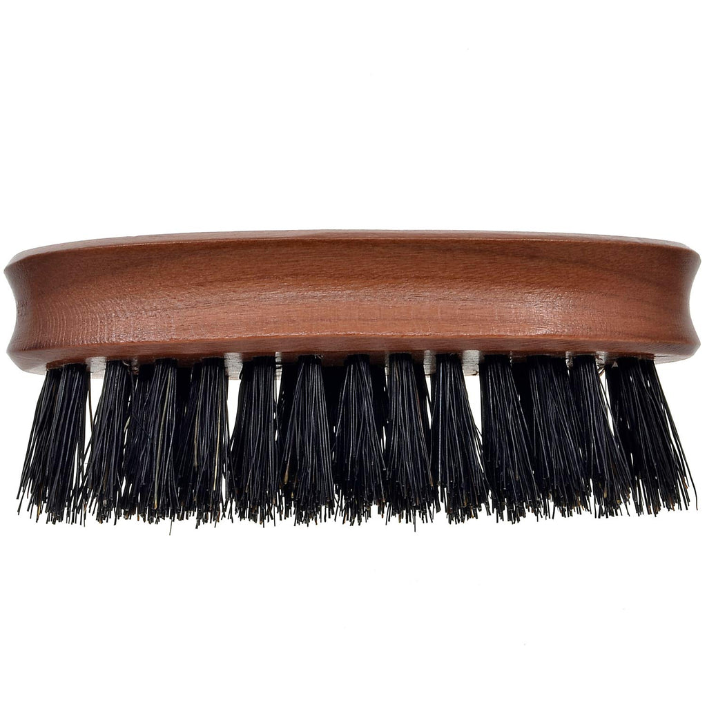Murai by Giorgio GM4F Firm Boar Bristle Beard Brush - Travel Brush for Men's Skin Care and Grooming - Pocket Oval Beard Brush