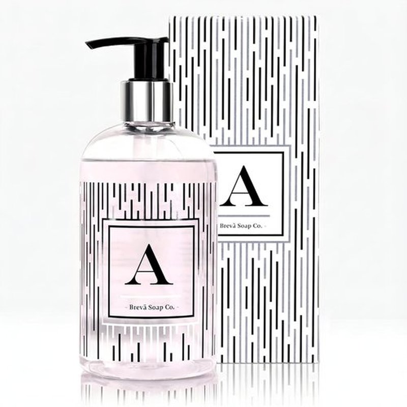 Brevä Soap Co. Monogrammed Luxury Liquid Hand Soap - Personalized Citrus Bloom Scent | 12 oz - Letter A