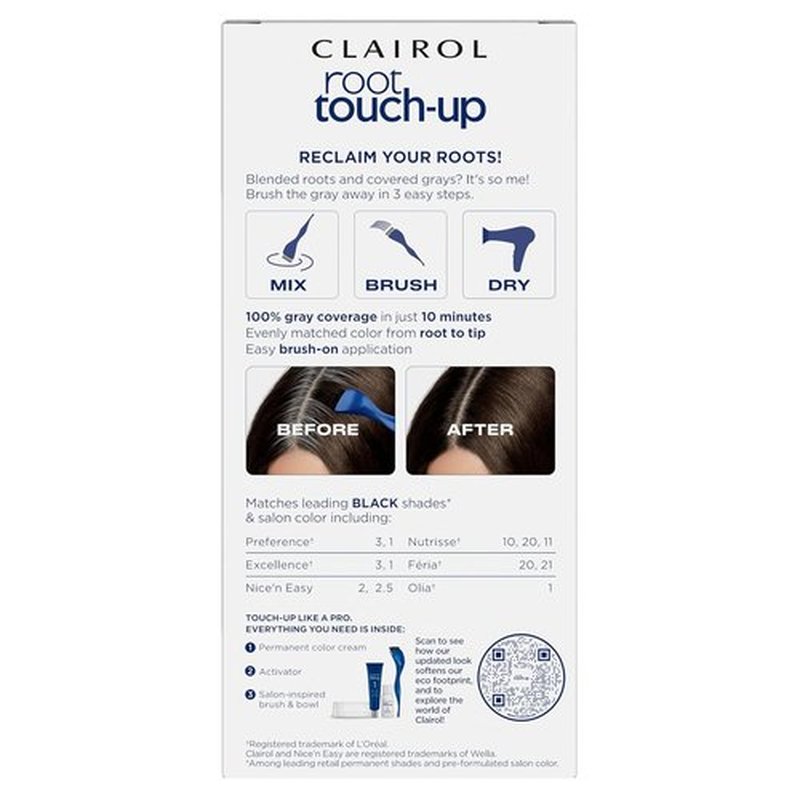 Clairol Root Touch-Up Permanent Hair Dye - 2 Pack of Black Color for Effortless Coverage