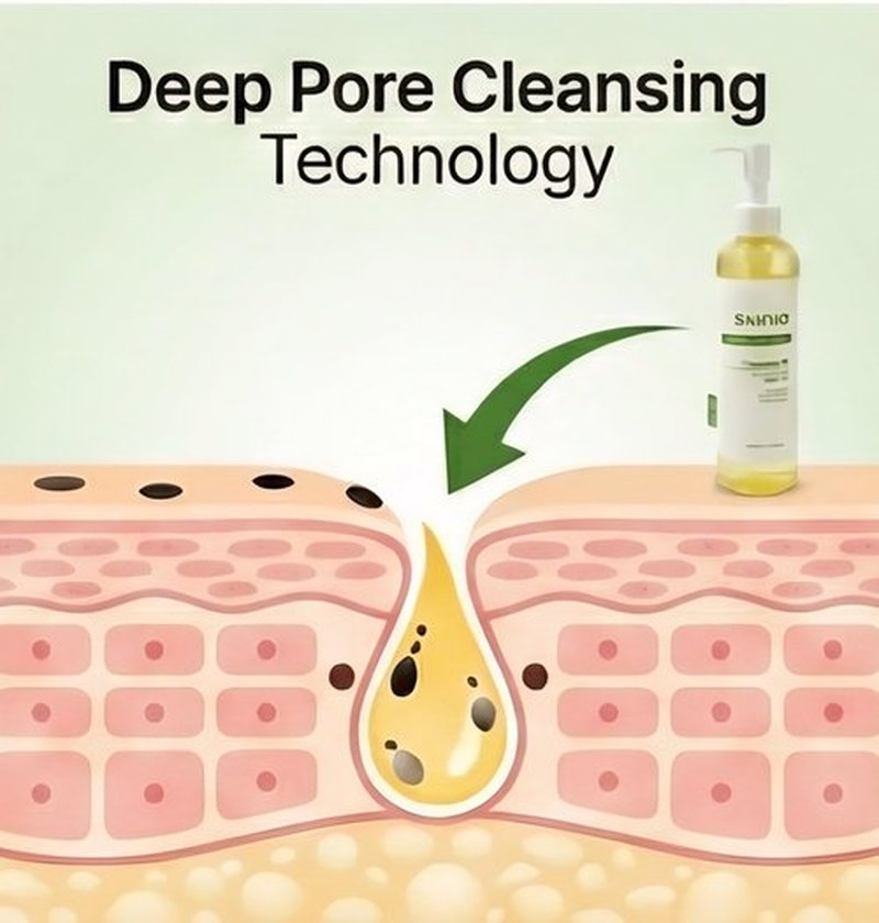 Skinia Vita deep Cleansing Oil for Face, Makeup Blackhead Remover, Korean Skin Care, 6.76 fl oz