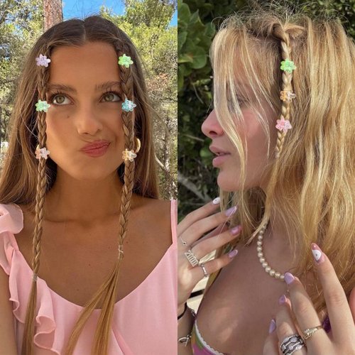 100Pcs Mini Flower Hair Clips Women Girls, Colorful Small Claw Clips Strong Grip Glitter Baby Hair Clip Cute Jaw Clips for Fine Hair Toddle Hair Accessories