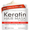 SUNATORIA Keratin Hair Mask, Deep Conditioning Keratin Hair Treatment for Dry, Damaged & Frizzy Hair, Hydrolyzed Keratin, Silk Protein, Amino Acids, Argan Oil, Made in Korea, 8.4 fl oz (248 mL)