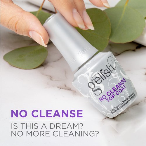Gelish No-Cleanse Top Coat – 15ml No Wipe High-Gloss Finish, Durability, Long-Lasting, Easy Application, UV/LED Compatible, Professional Gel Nail Polish Sealer