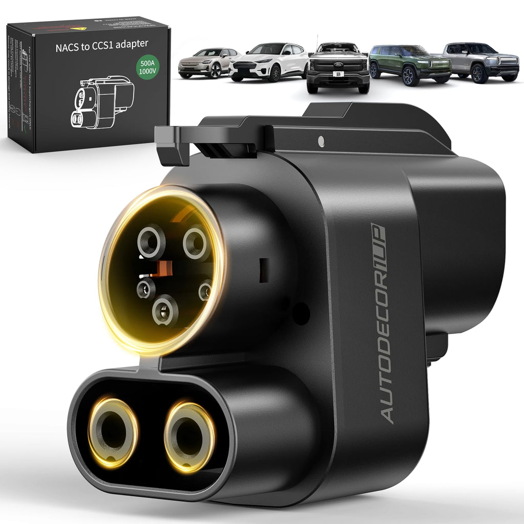 Autodecor 1Up NACS to CCS Adapter, 500A/1000V fit for V3/V4 Tesla Supercharger, Nacs DC Adapter Compatible with Ford, Rivian, GM, Volvo, Polestar, Nissan, Mercedes-Benz, Hyundai, Lucid, Kia, Genesis