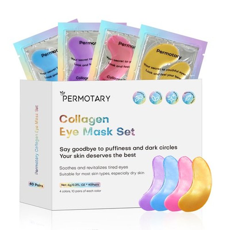 Adofect Under Eye Patches 40 Pairs, Collagen Eye Mask with Hyaluronic Acid for Dark Circles, Puffy Eyes, Under Eye Bags, Wrinkles, Skin Care for Valentine's Day, Bachelorette Party Favors, Spa Gifts