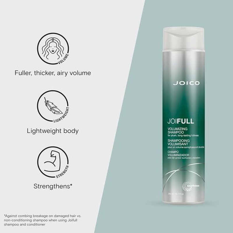 Joico JoiFULL Volumizing Shampoo - Instant Body & Long-Lasting Fullness for Fine Hair | Boost Shine with Lotus & Bamboo Extract