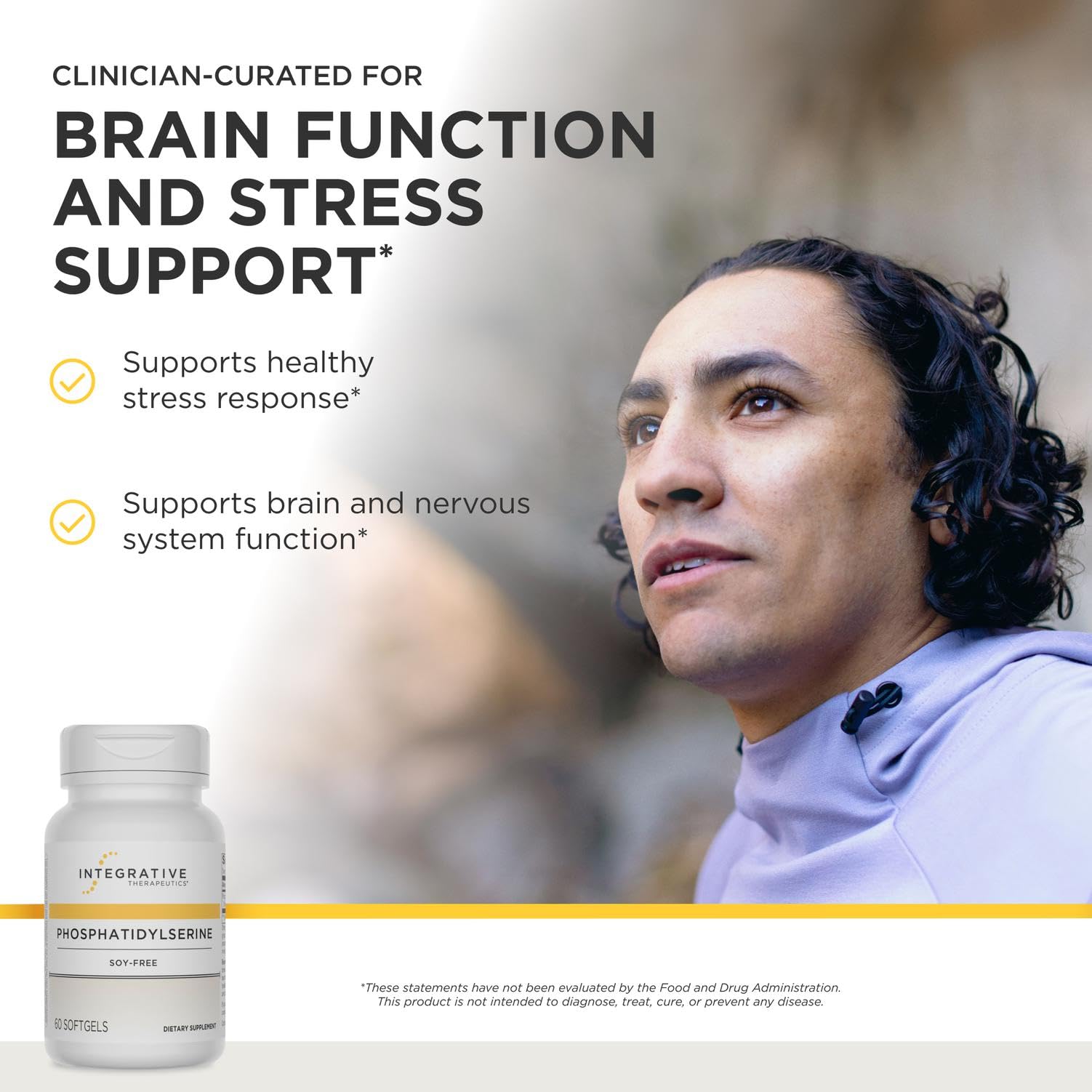 Integrative Therapeutics Phosphatidylserine - Brain & Cognitive Function Support* - Supports Healthy Stress Response* - Soy-Free, Gluten-Free & Dairy-Free - 60 Softgels (60 Servings)