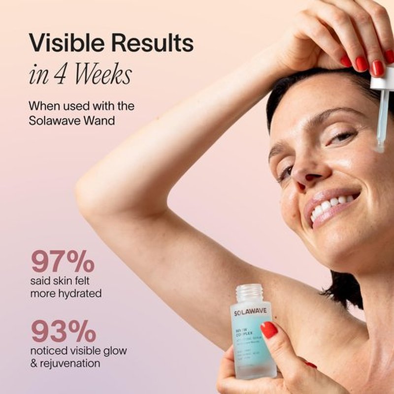 Solawave Renew Complex Serum for Face & Neck | Boost the Effects of Facial Wand | Red Light Therapy for Face & Microcurrent Facial Device for Anti-Aging & Skin Tightening