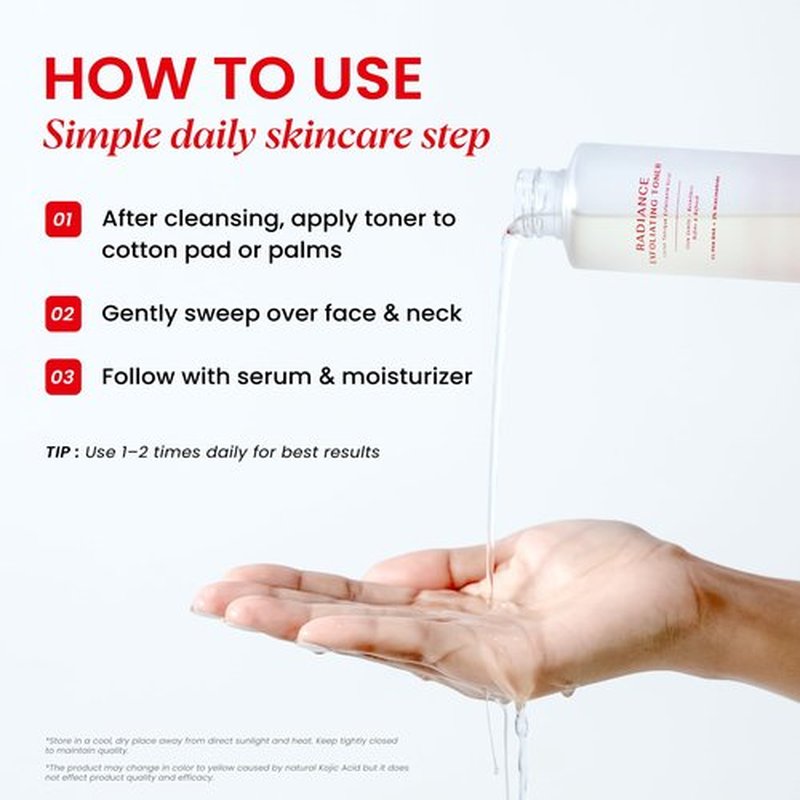 Koji White Exfoliating Toner for Face, 5% PHA BHA Toner | 2% Niacinamide, Kojic Acid & Hyaluronic Acid | Hydrating & Soothing Facial Toner | Unscented for Sensitive Skin, Vegan Skincare, 5.07 Fl Oz