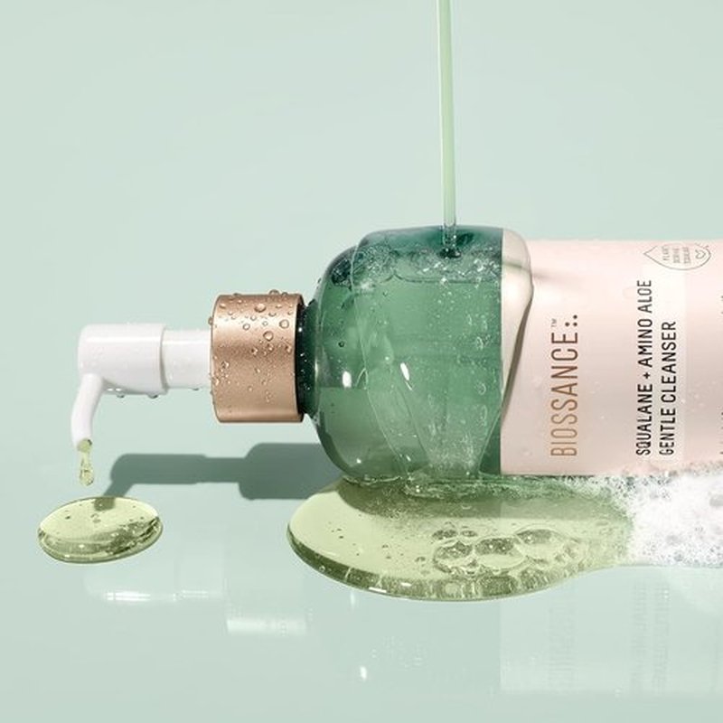 Biossance Squalane + Amino Aloe Face Wash - Hydrating Foaming Cleanser for All Skin Types | Removes Makeup & Deep Cleans Pores