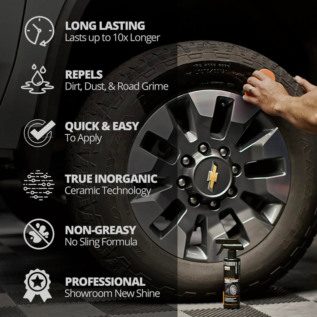 CERAKOTE® Rapid Ceramic Tire Coat - Long-Lasting Deep Black Tire Shine