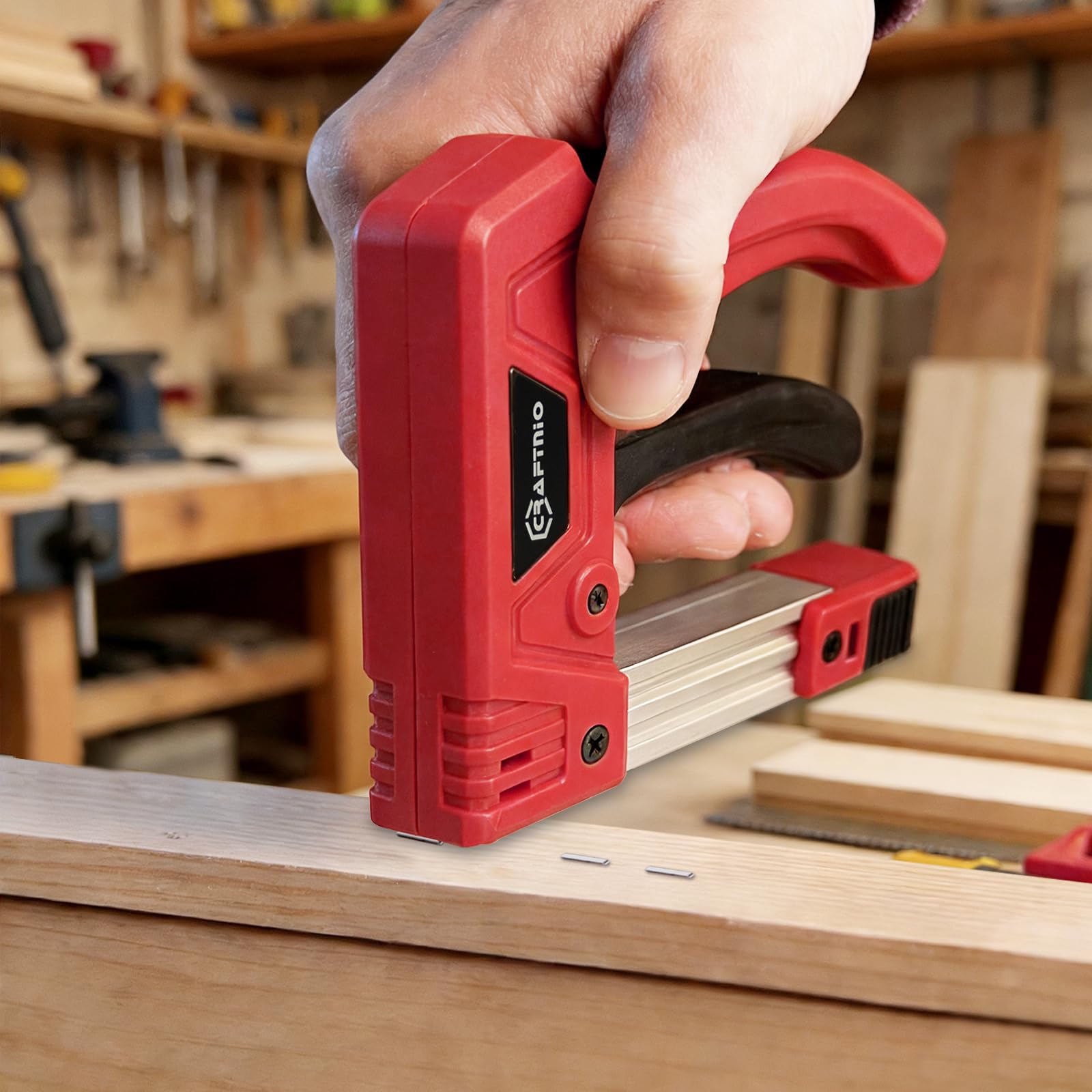 CRAFTNIO Light Duty Staple Gun,3 in 1 Manual Stapler Gun with Stapler Remover and 3000Pcs Staples for Light Wood, Fabric, Crafts, Furniture, Compatible with D/T-Type Staples for Home DIY Projects