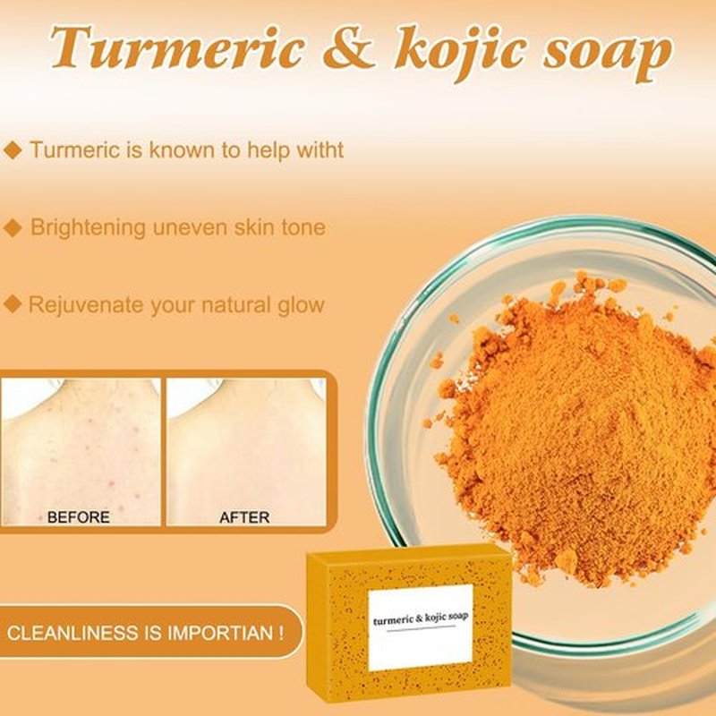 4Pcs Turmeric Wash and Care Three Piece Set,Turmeric Trio: Facial Wash,Cleansing Mousse & Soap for Skin Care,Turmeric Cleansing Exfoliating Pads,Turmeric Face Wash, Natural Skincare for Face & Body