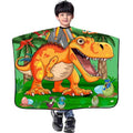 DOKKIA Barber Hair Cutting Cape Kids Children Toddler Boys Girls Hairdressing Salon Styling Cloth Apron Cover Gown with Neck Duster Brush Dinosaur Eggs Wild Roar