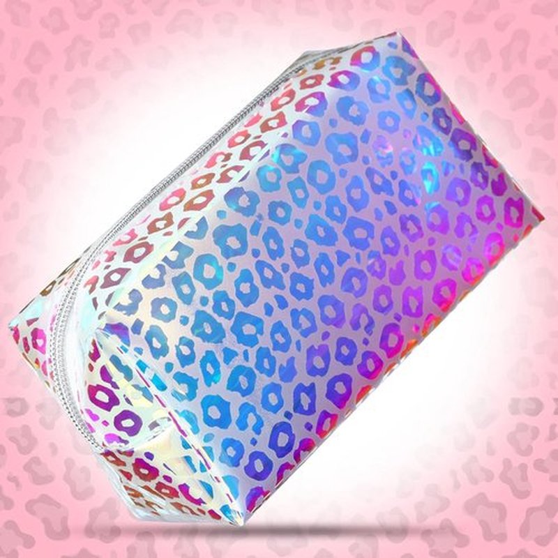 Boao Holographic Makeup Bag Set - Iridescent Glitter Travel Cosmetic Pouches | Zipper Toiletry Organizer, 2 Pcs