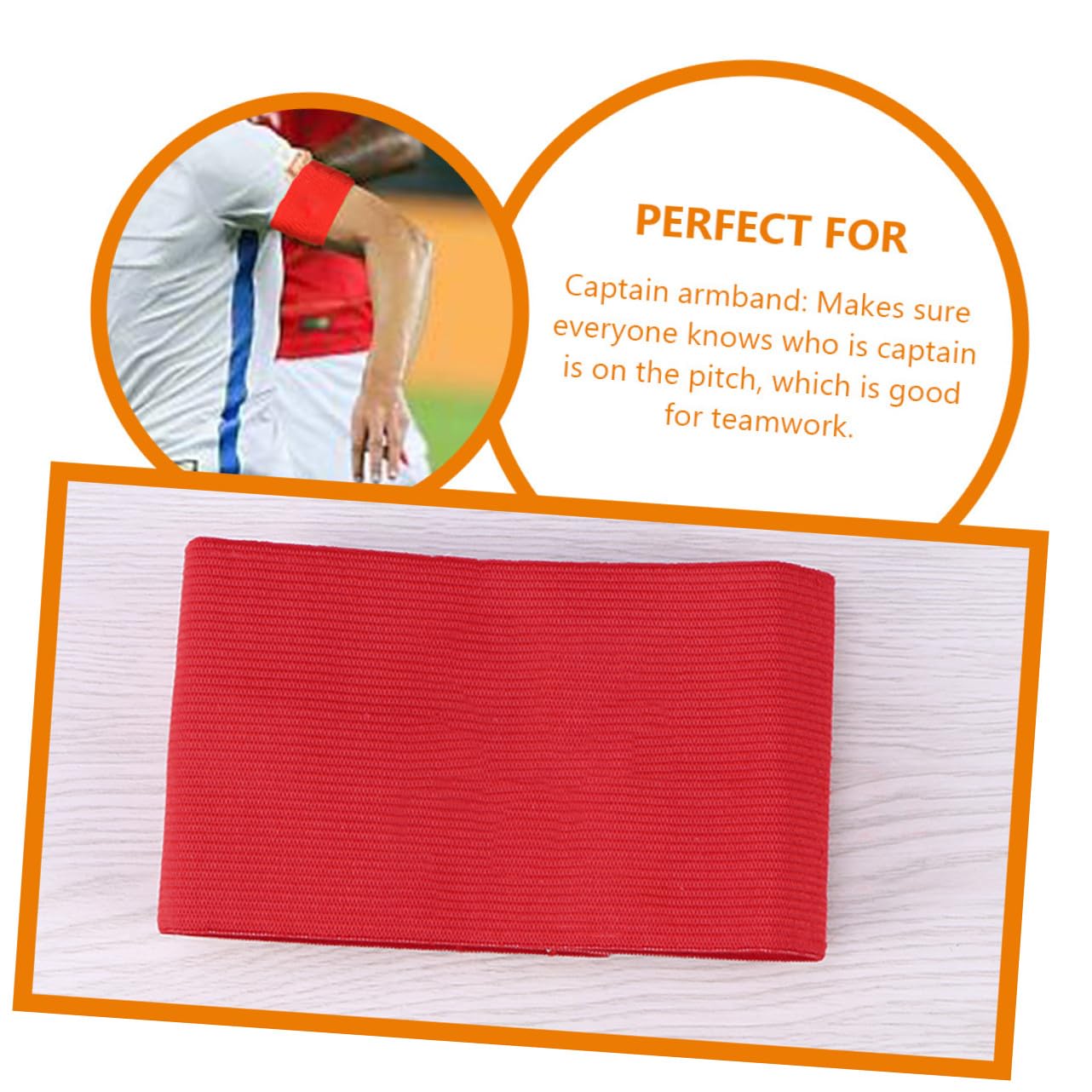Ciieeo 2Pcs Adjustable Soccer Captain Armband - Bright Red Nylon Band for Football Rugby Basketball - Suitable for All Ages Perfect for Training and Matches