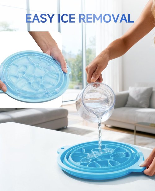 Face Ice Bath Bowl - Silicone Cold Plunge Tub for Facial Therapy & Skin Care, Collapsible Ice Basin with Built-in Ice Tray, Portable Ice Bowl for Face Dunking and Home Spa Use