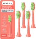 Brushmo Replacement Toothbrush Heads - Compatible with Philips One Sonicare | 4 Soft Dupont Bristle Heads in Miami Coral