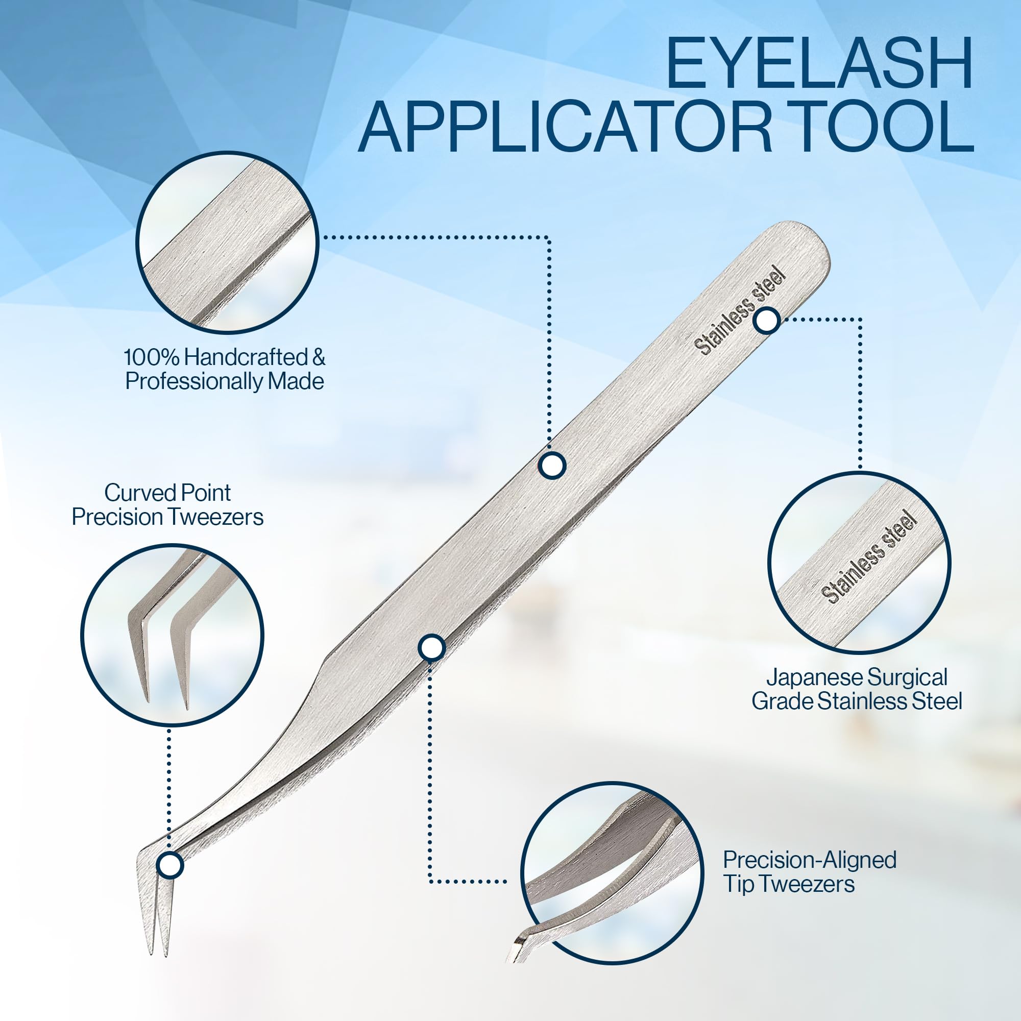 Regine Switzerland Curved Mink Lash Tweezer - Volume & Isolation Applicator