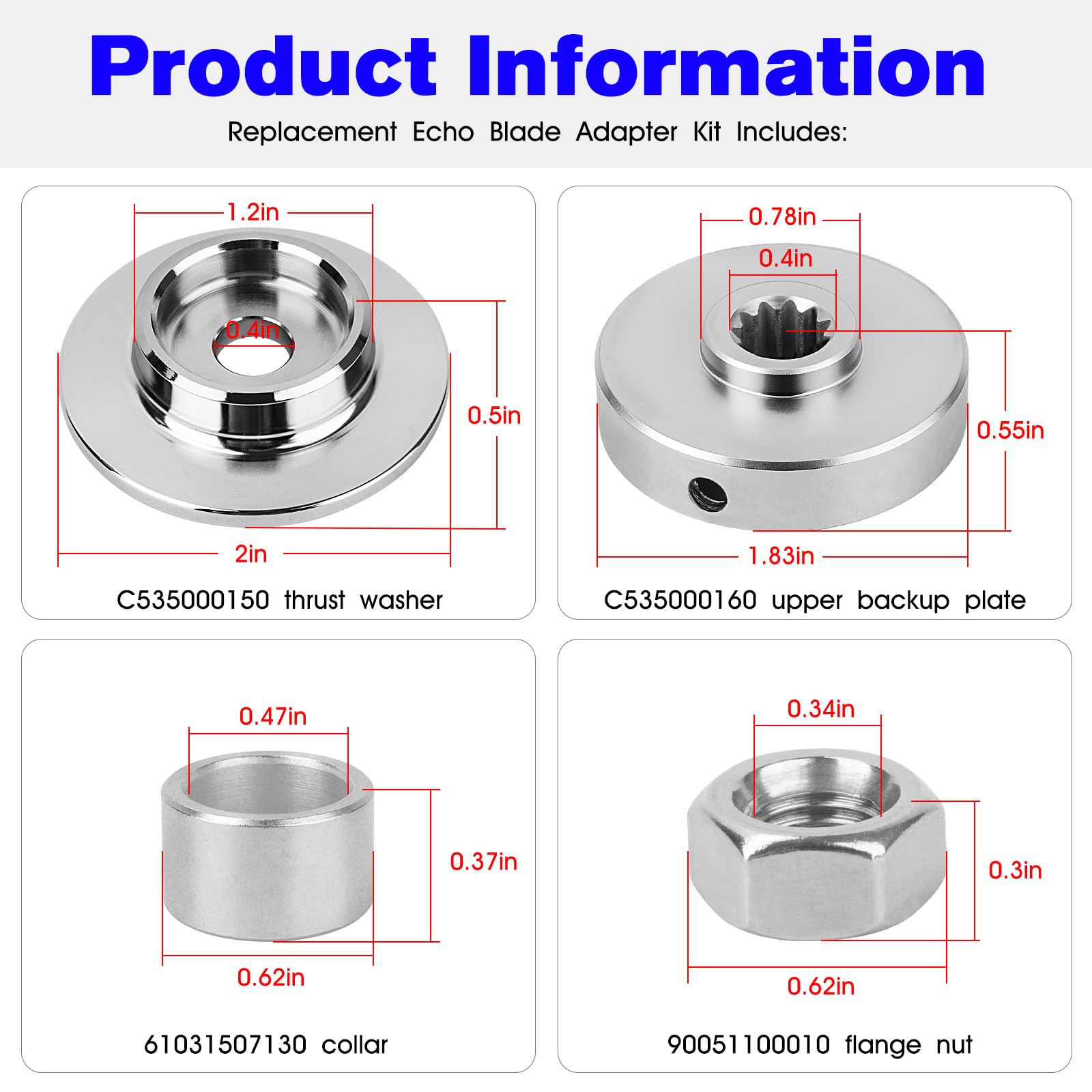BZTT Weed Trimmer Blade Conversion Kit Replacement Echo Brush Blade Conversion Kit Fits for Echo SRM 225 Blade Adapter SRM-225i SRM-210 SRM-266 SRM-280 SRM-280S SRM-280T SRM-2620 SRM-2620T