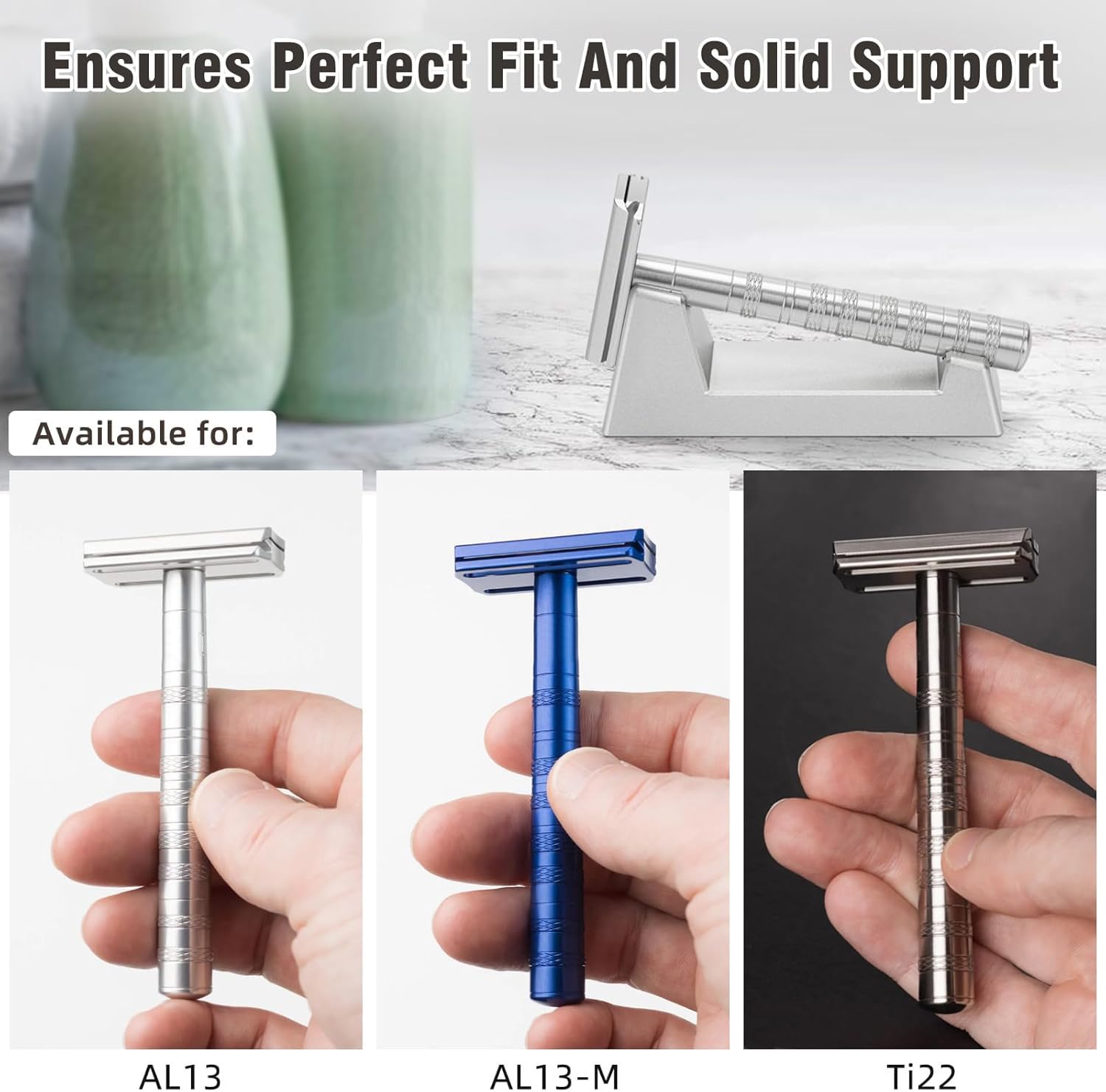 LANGZIHT Solid Aluminum Alloy Razor Stand - for Henson AL13 / AL13-M / Ti22 - 100g Weight - Ensuring Stability, Minimizing Movement - Excluding Razors