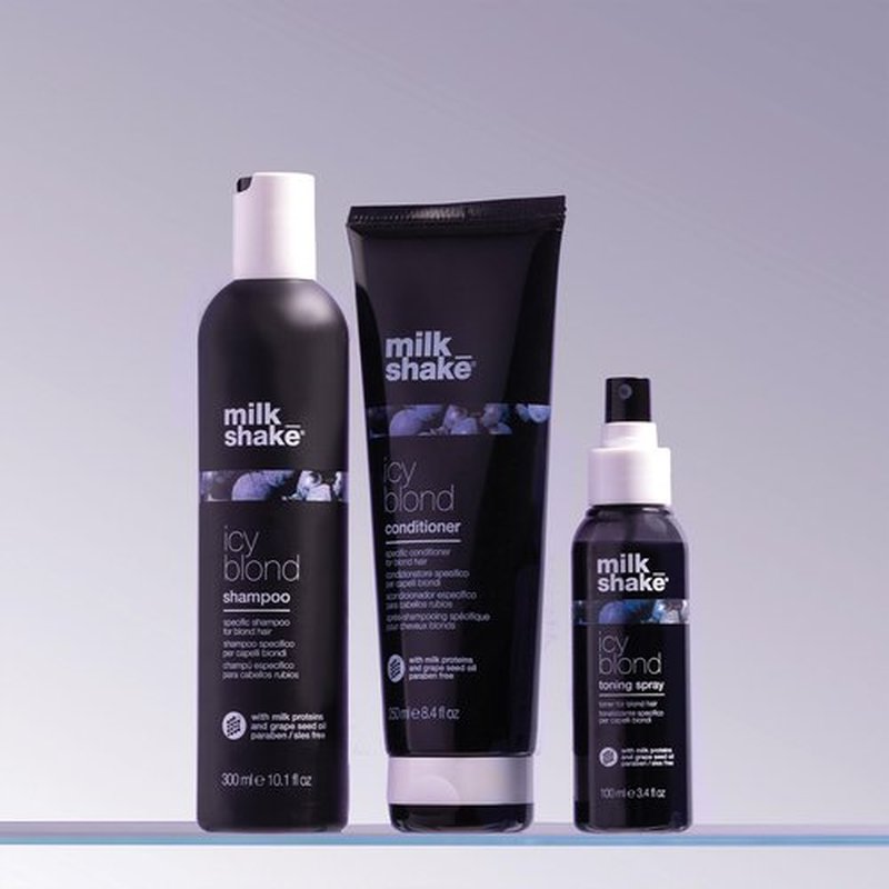 milk_shake icy blond shampoo | award winning shampoo with black pigment to cool brassy tones and enhance platinum blonde hair | ideal for maintaining icy, ash-toned color 1.7 fl.oz