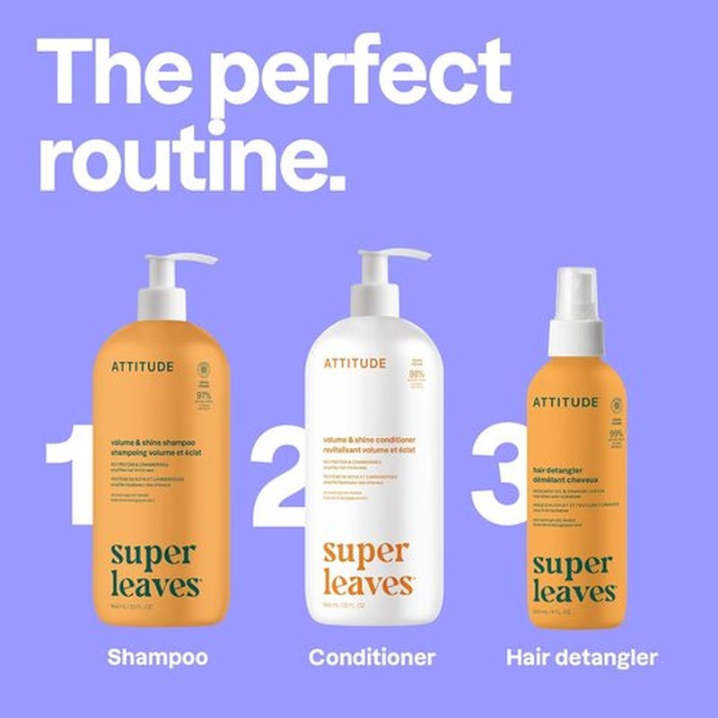 ATTITUDE Volume & Shine Hair Conditioner - Vegan Detangler for Thin Hair with Soy Protein & Cranberries | 32 Fl Oz