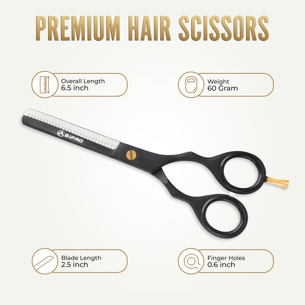 ASIPRO Thinning Shears for Hair Cutting 6.5” Hair Thinning Scissors Professional Blending Shears Texturizing Scissors for Hair Thinning Shears for Women & Men Texturizing Shears for Hair Cutting