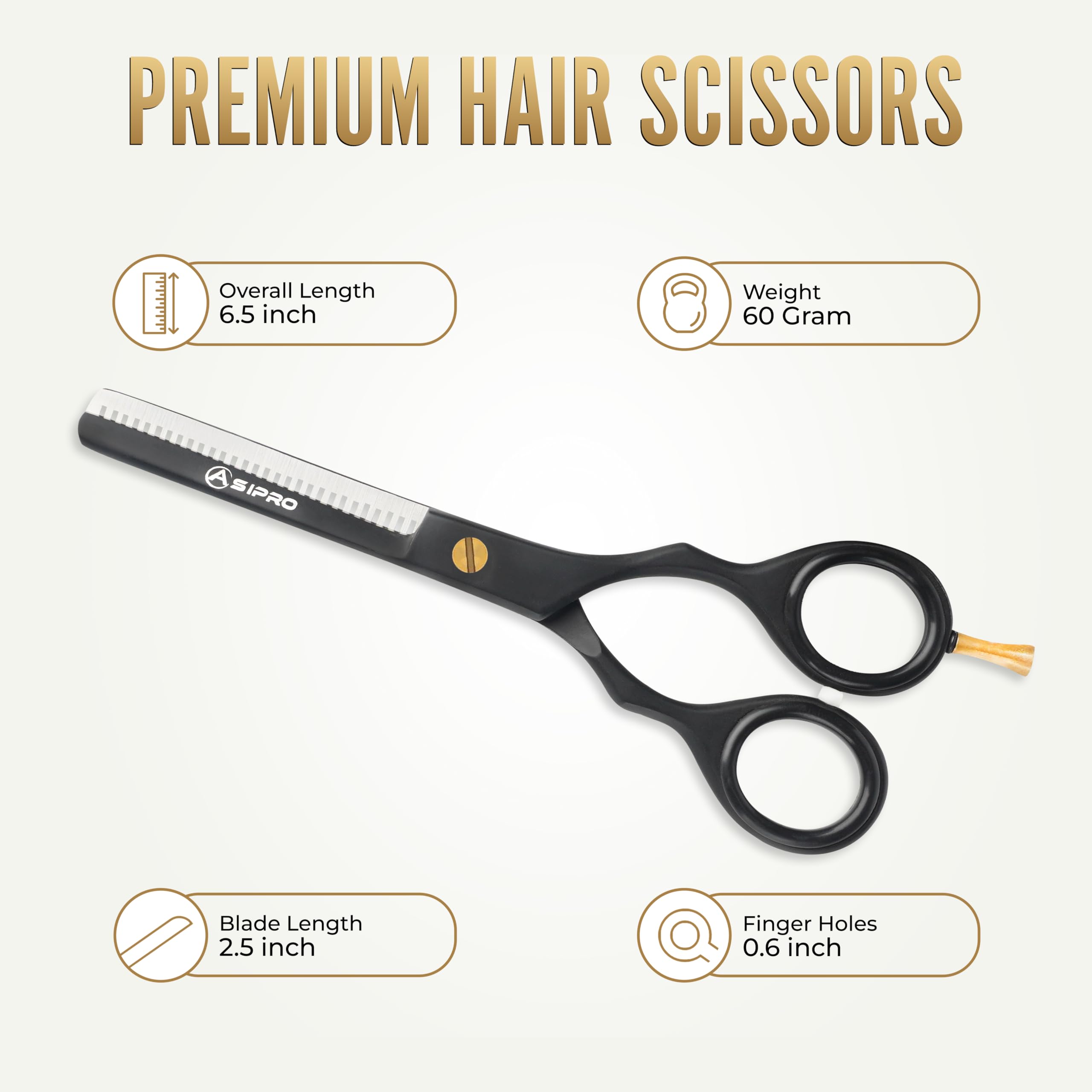 ASIPRO Thinning Shears for Hair Cutting 6.5” Hair Thinning Scissors Professional Blending Shears Texturizing Scissors for Hair Thinning Shears for Women & Men Texturizing Shears for Hair Cutting