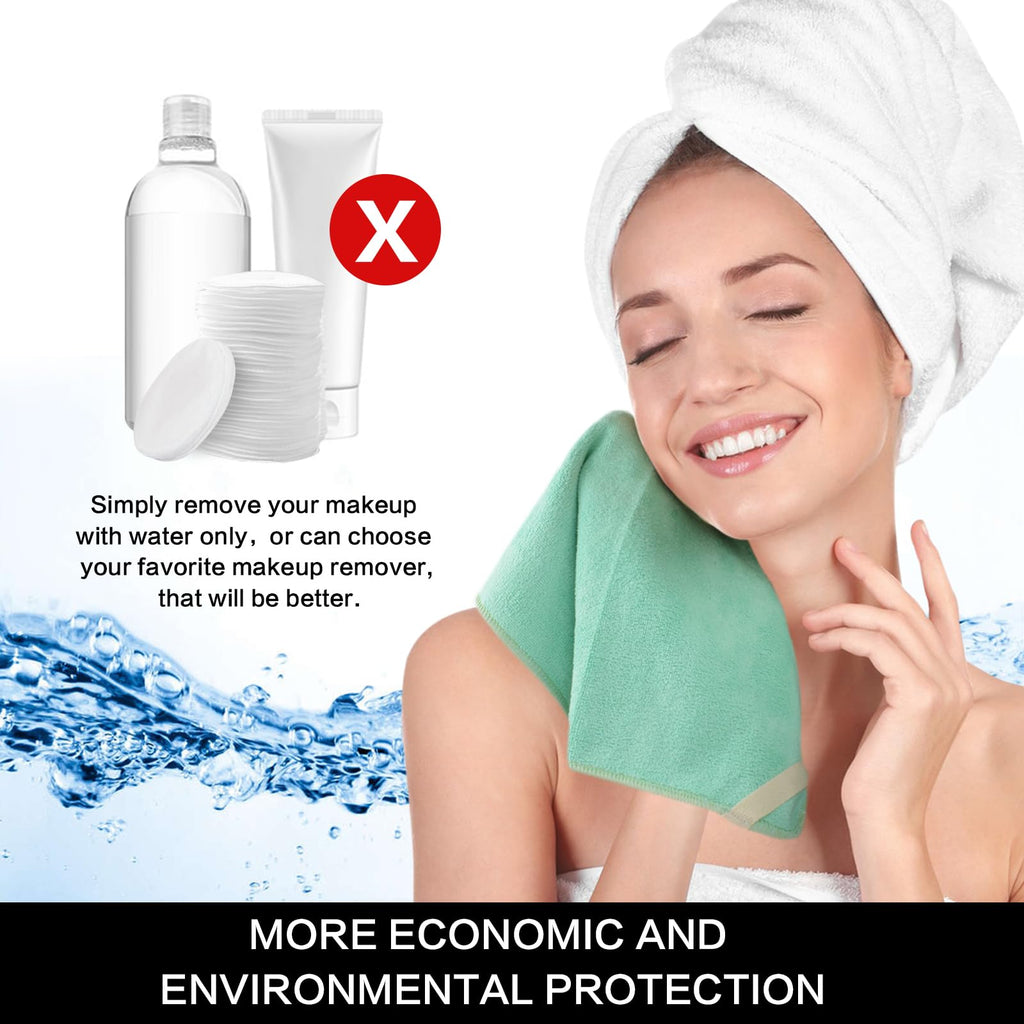 SINLAND Microfiber Facial Cloths Fast Drying Washcloth 12inch x 12inch Absorbent Face Wash Cloth Soft Makeup Remover Cloths