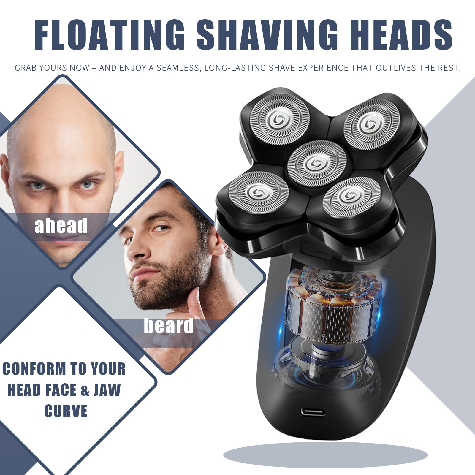 3-Pack Replacement Blades Compatible with MANSCAPED The Dome Shaver