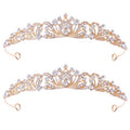 2 Pieces Gold Tiara Crown for Women Wedding Tiaras for Bride Princess Crowns and Tiaras for Girl Rhinestone Crowns for Birthday Halloween Cosplay Christmas Party Prom Gifts