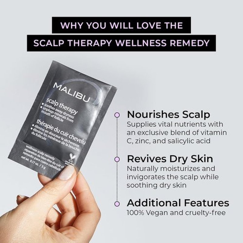 Malibu C Scalp Therapy - Soothing Dry Scalp Treatment with Vitamin C & Zinc Gluconate | Restores Moisture & Manageability