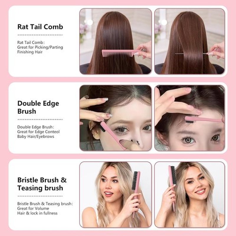 Skiennix Curl Defining Brush - Curly Hair Tool for Effortless Styling & Reduced Pulling | Pink