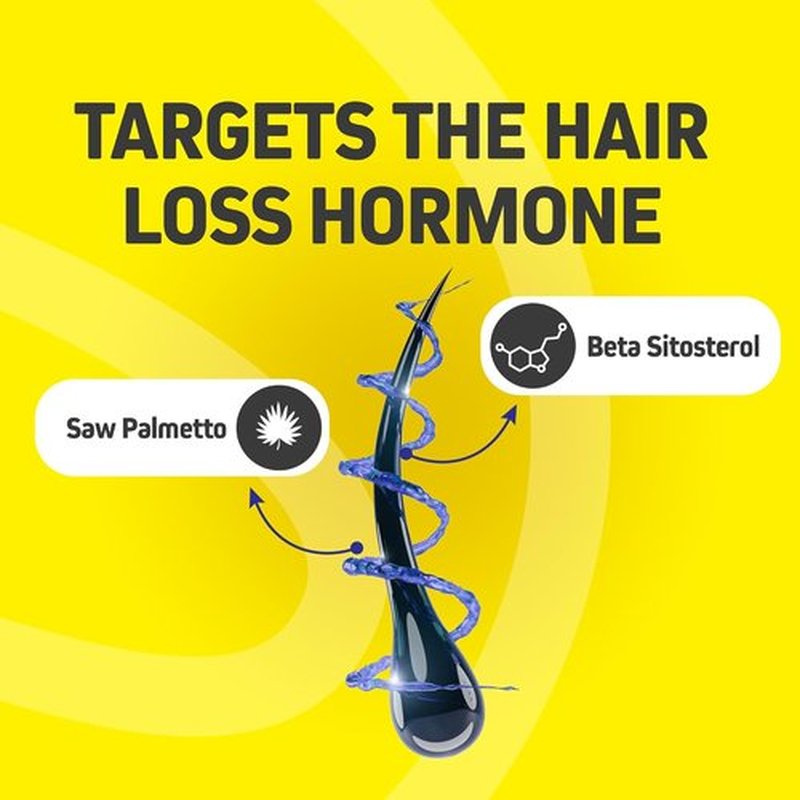 Foli Tonic Hair Growth Vitamins - DHT Blocker with Saw Palmetto & 10,000mcg Biotin | 60 Vegan Capsules for Thicker Hair