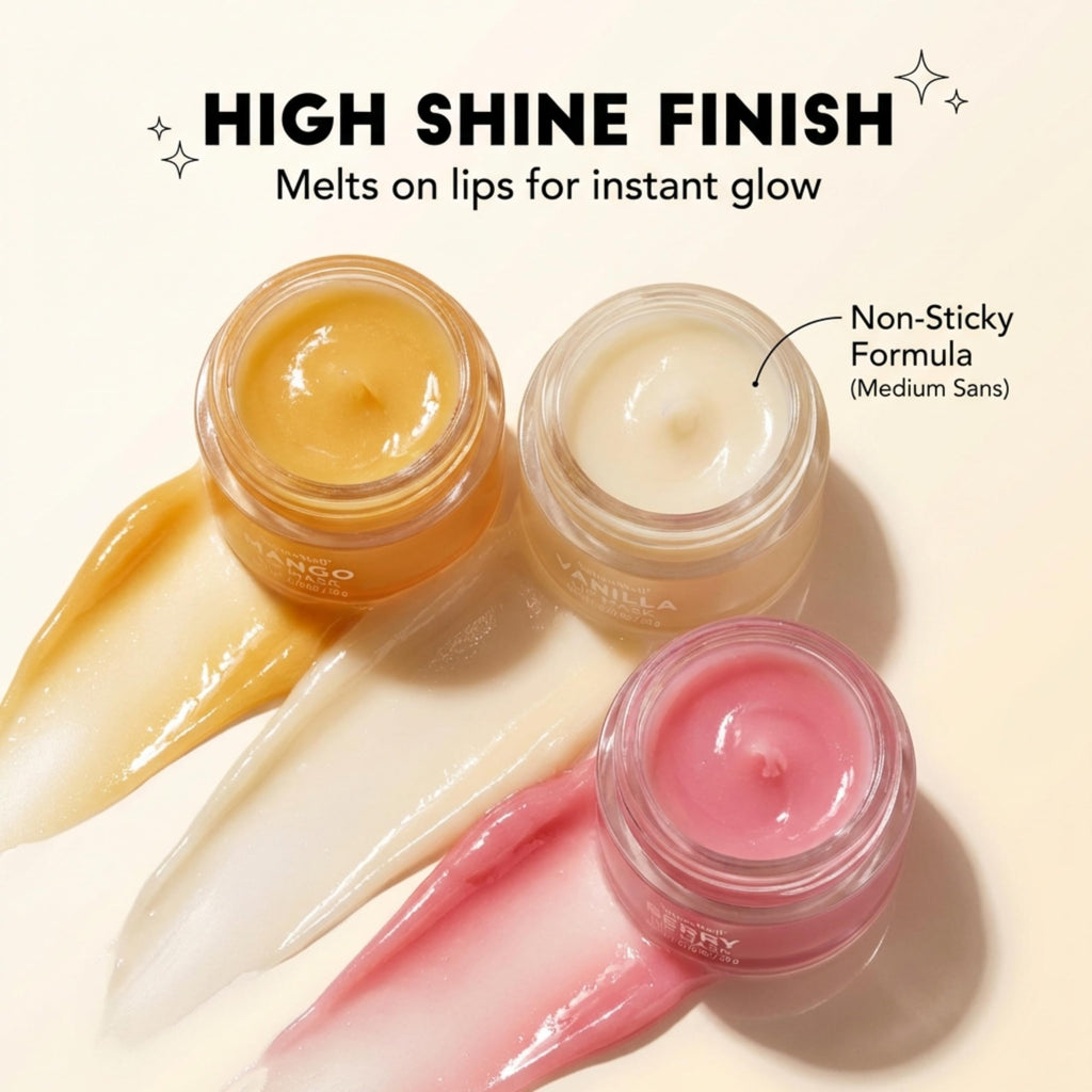 NATURE WELL Hydrating Lip Masks Variety Pack, Includes Mango, Vanilla & Berry Scents, High-Shine, Non-Greasy, Conditioning & Softening, 0.70 Ounce (Pack of 3)