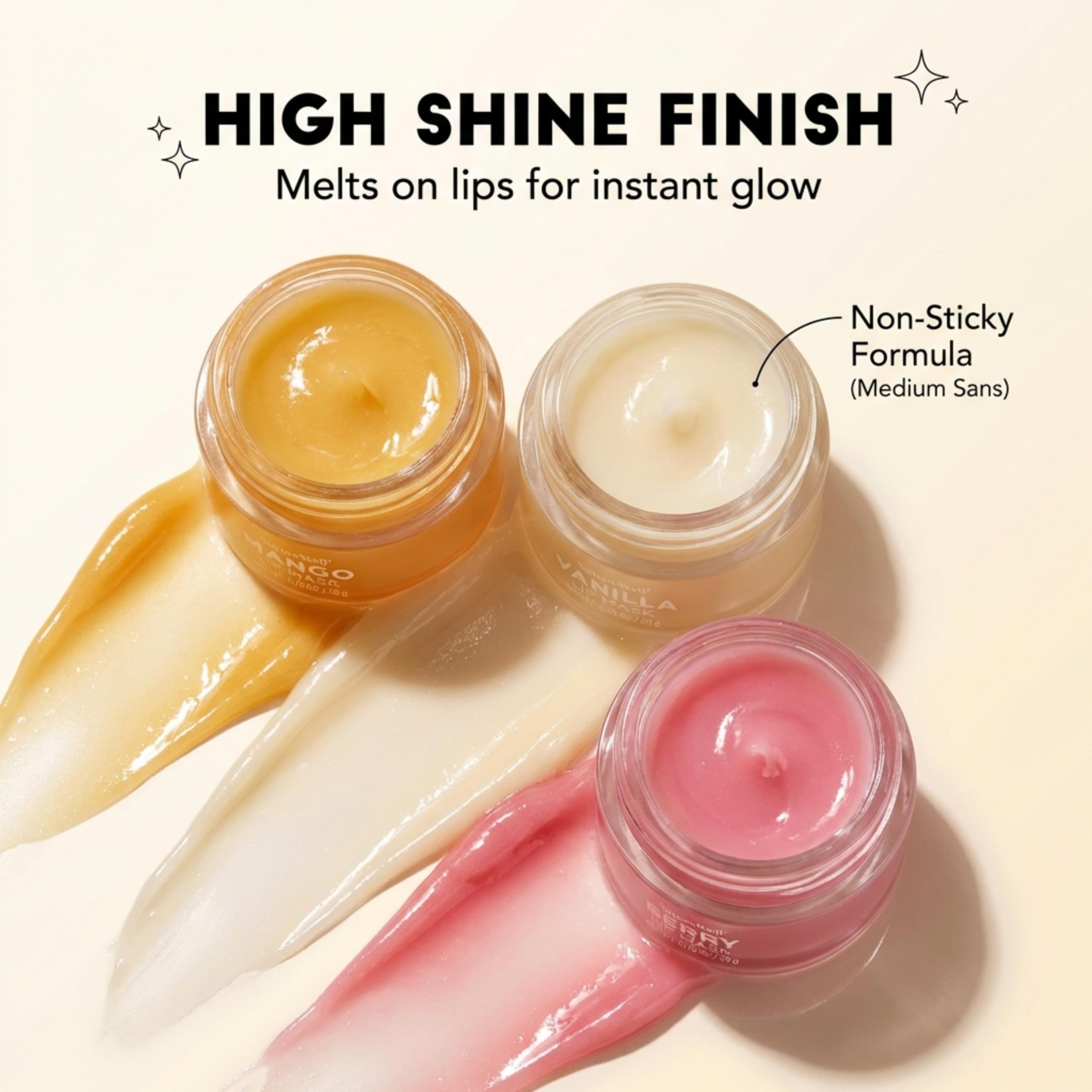 NATURE WELL Hydrating Lip Masks Variety Pack, Includes Mango, Vanilla & Berry Scents, High-Shine, Non-Greasy, Conditioning & Softening, 0.70 Ounce (Pack of 3)