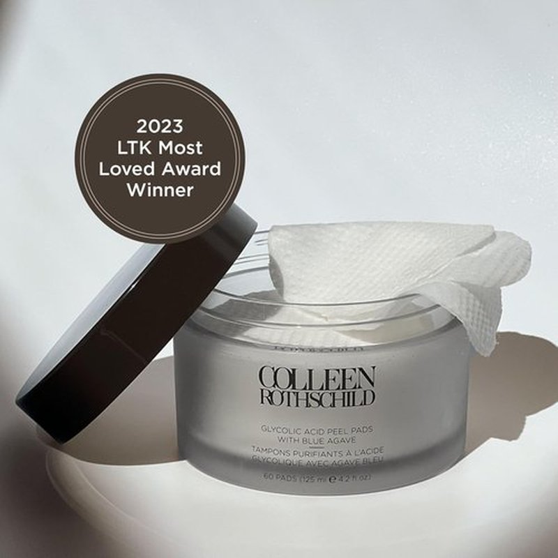 Colleen Rothschild Glycolic Acid Peel Pads - Spa-Strength Resurfacing Treatment | 60 Pads (4.2 fl oz)
