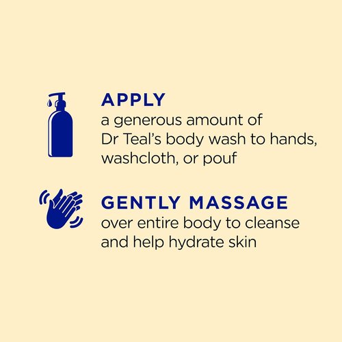Dr Teal's Body Wash - Pure Epsom Salt with Prebiotic Lemon Balm & Sage | 24 Fl Oz (Pack of 4)
