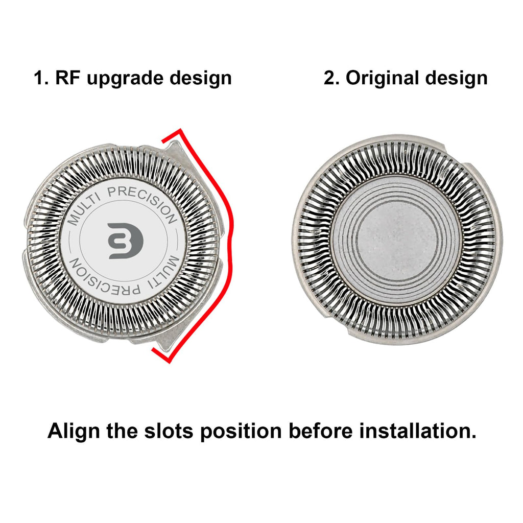 SH30 Replacement Heads Compatible with Philips Norelco Shaver Series 3000, 2000, 1000 and S3243, 3pcs Blades With 1pcs retaining ring
