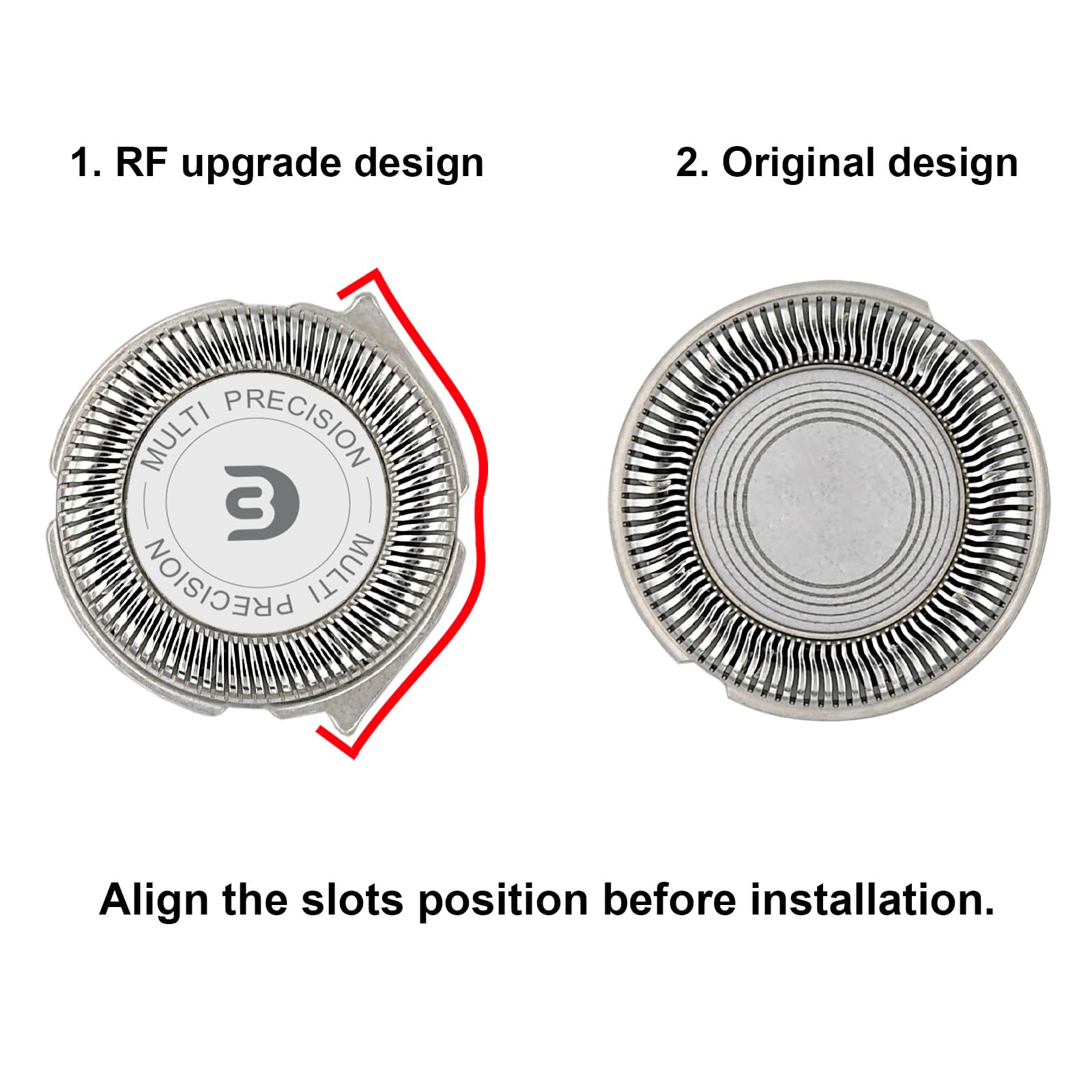 SH30 Replacement Heads Compatible with Philips Norelco Shaver Series 3000, 2000, 1000 and S3243, 3pcs Blades With 1pcs retaining ring