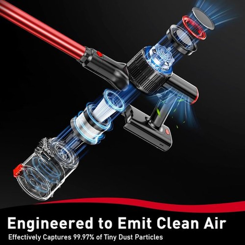 Skiennix Cordless Vacuum Cleaner - 45KPA Powerful Suction | 45-Minute Runtime, 8-in-1 Design for Home & Pet Hair