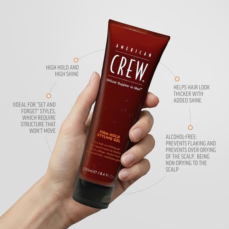 American Crew Hair Styling Gel - Firm Hold, Non-Flaking Formula | 8.4 fl oz
