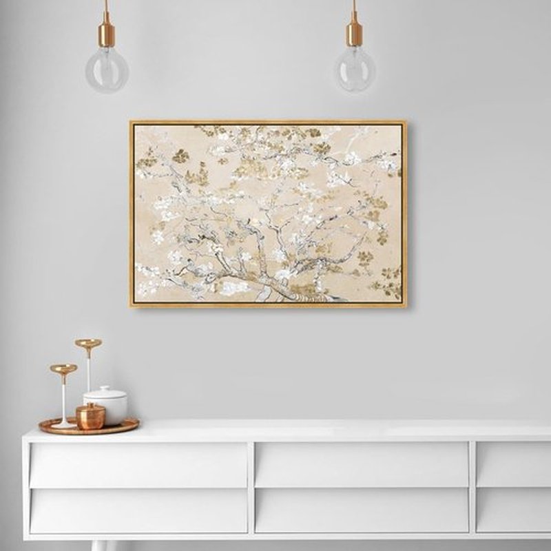 Oliver Gal Canvas Print - Van Gogh in Golden Blossoms Wall Art for Living Room & Bedroom | 36" x 24" Gold Frame